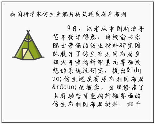 我国科学家仿生鱼鳞片构筑适度有序布利冈结构材料_bat365官方网站登录