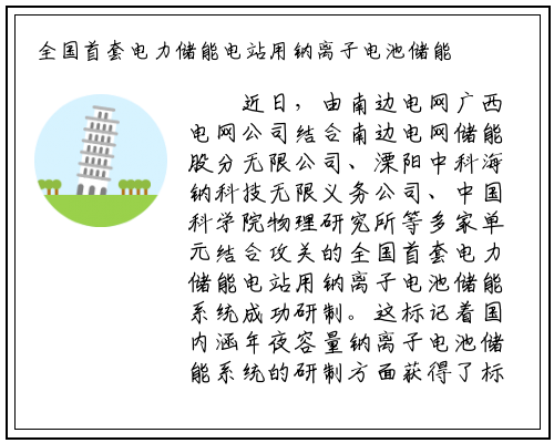 全国首套电力储能电站用钠离子电池储能系统研制成功_bat365官方网站登录